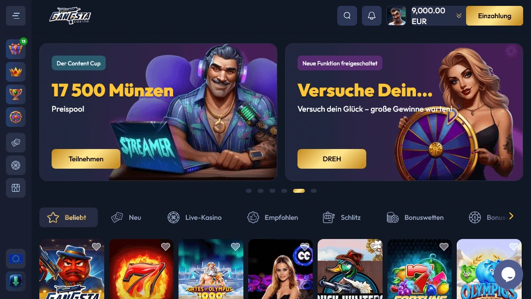 Gangsta Casino Slots, Roulette, Blackjack und mehr Gangsta Casino Online Startseite mit Bonusaktionen